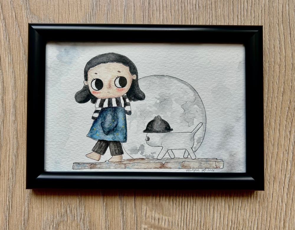 Cloud Watcher — acquerello della serie Nyota